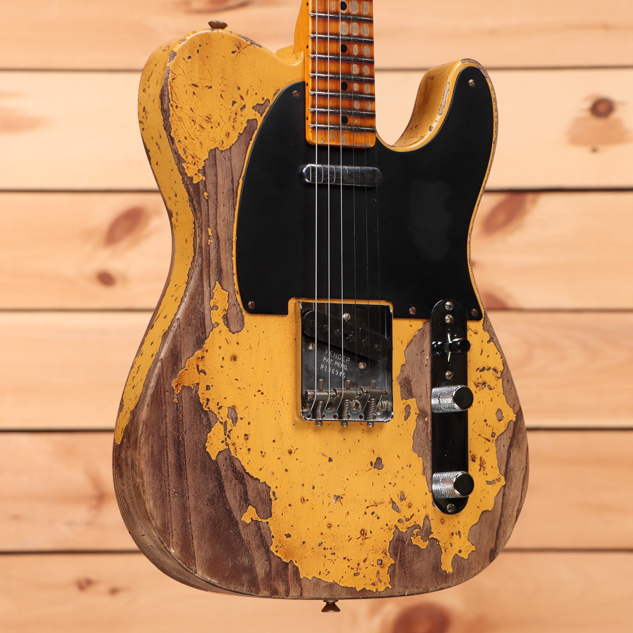 Fender Custom Shop Limited 1950 Double Esquire heavy relic electric guitar Nocaster Blonde with black pickguard
