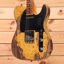Fender Custom Shop Limited 1950 Double Esquire heavy relic electric guitar Nocaster Blonde with black pickguard