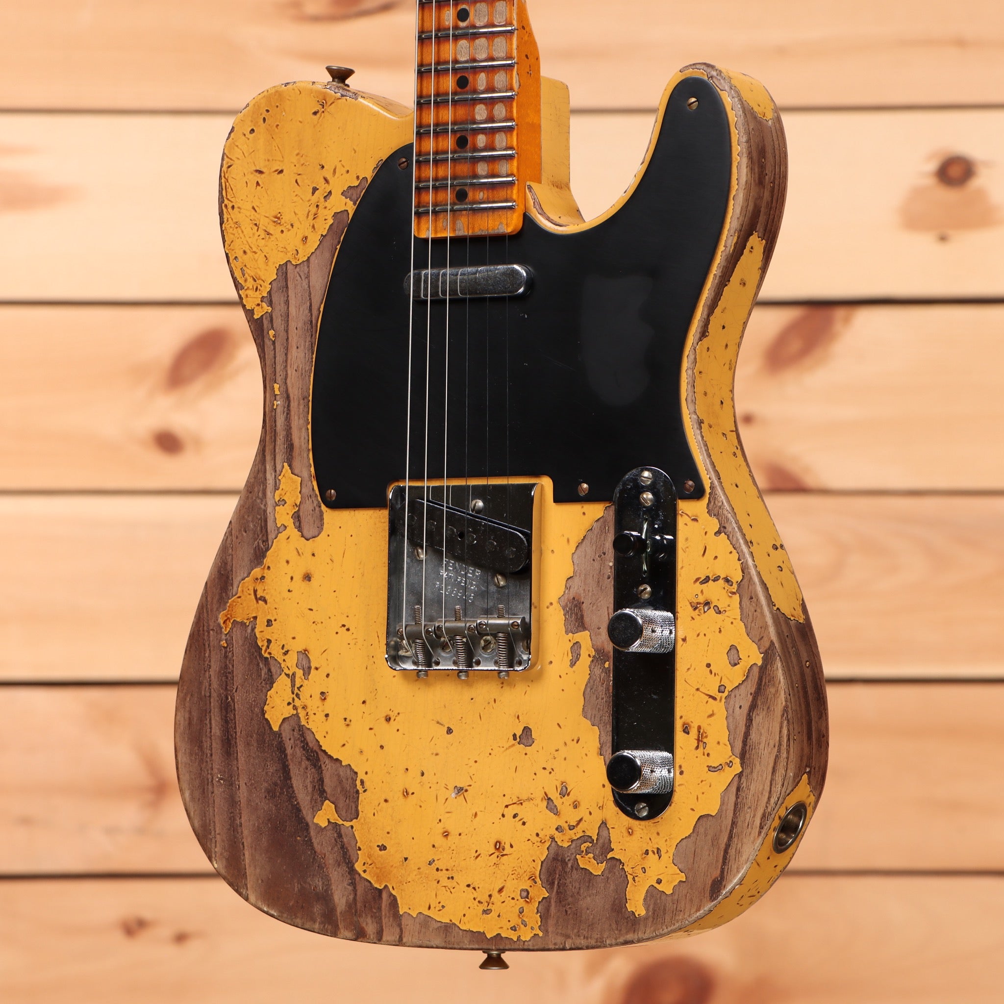 Fender Custom Shop Limited 1950 Double Esquire heavy relic electric guitar Nocaster Blonde with black pickguard