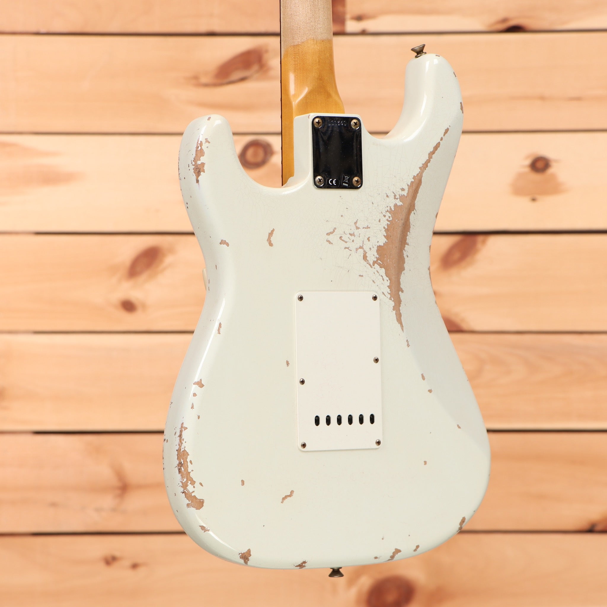 Fender Custom Shop 1964 L-Series Stratocaster electric guitar heavy relic aged Olympic White with single-coil pickups