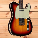 Fender Custom Shop 1960 Telecaster Custom electric guitar Chocolate 3-Tone Sunburst relic with single-coil pickups