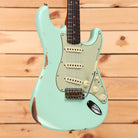 Fender Custom Shop 1963 Stratocaster Relic electric guitar Super Faded Aged Surf Green with single-coil pickups