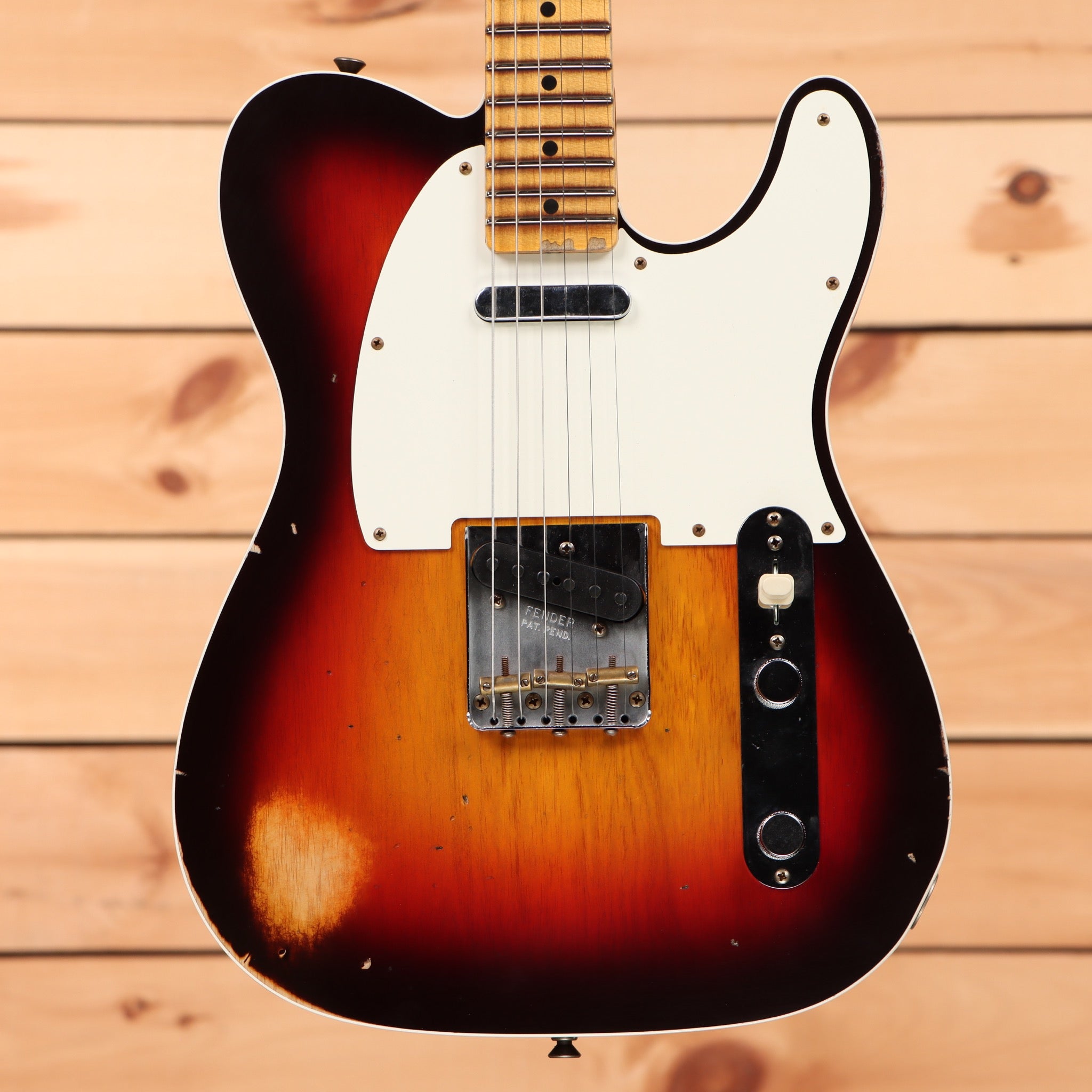 Fender Custom Shop 1959 Custom Telecaster Relic electric guitar wide fade chocolate 3-tone sunburst with single-coil pickups