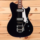 Powers Electric A-Type Cadzzilla purple electric guitar with dual humbucker pickups and tremolo bridge
