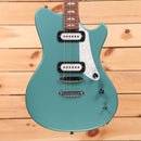 Powers Electric A-Type HT Artesian Turquoise electric guitar with dual humbucker pickups