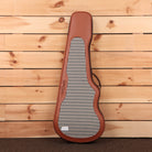 Powers Electric A-Type HT Artesian Turquoise electric guitar with houndstooth pattern interior case lining