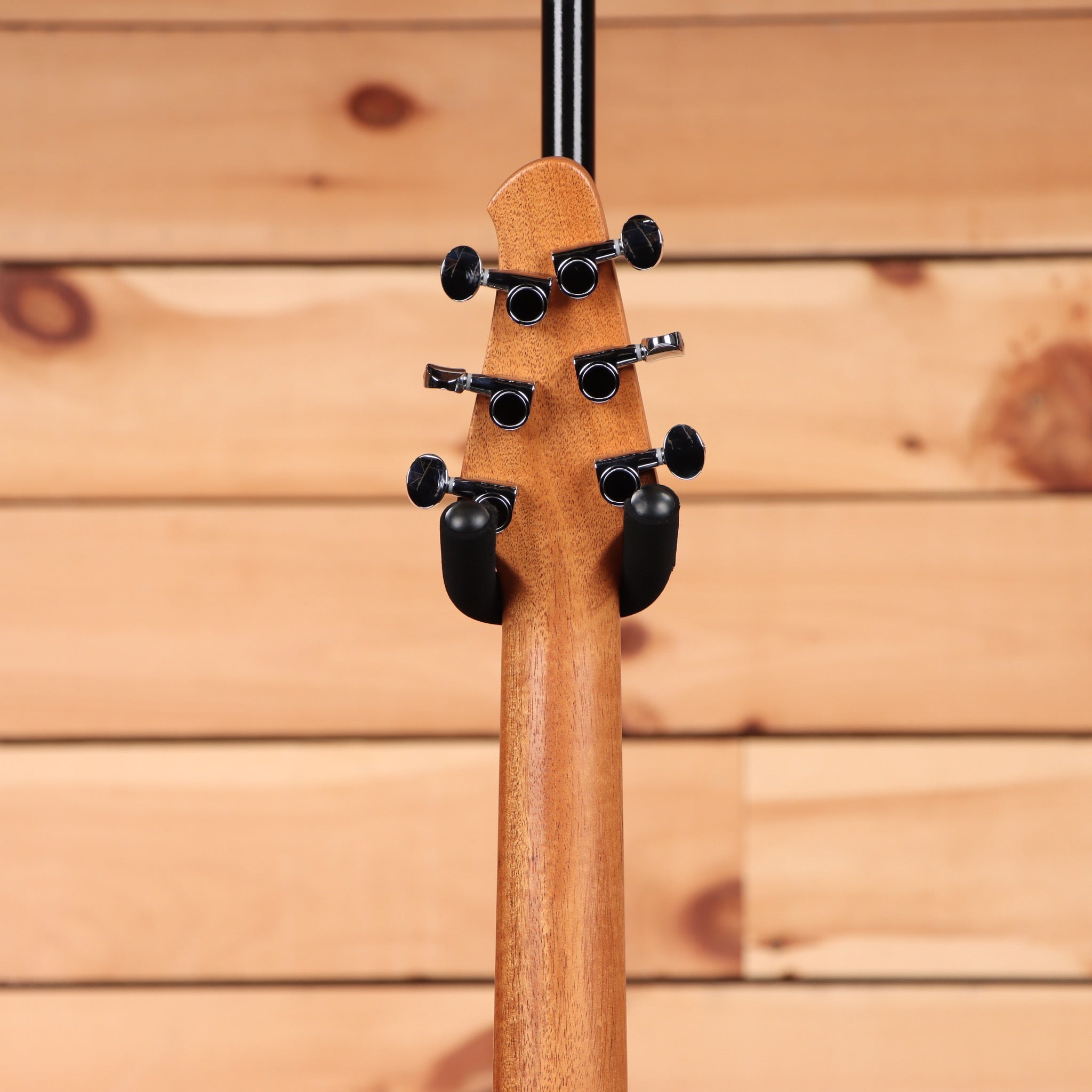 Powers Electric A-Type HT Artesian Turquoise electric bass guitar with black hardware and headstock tuning pegs