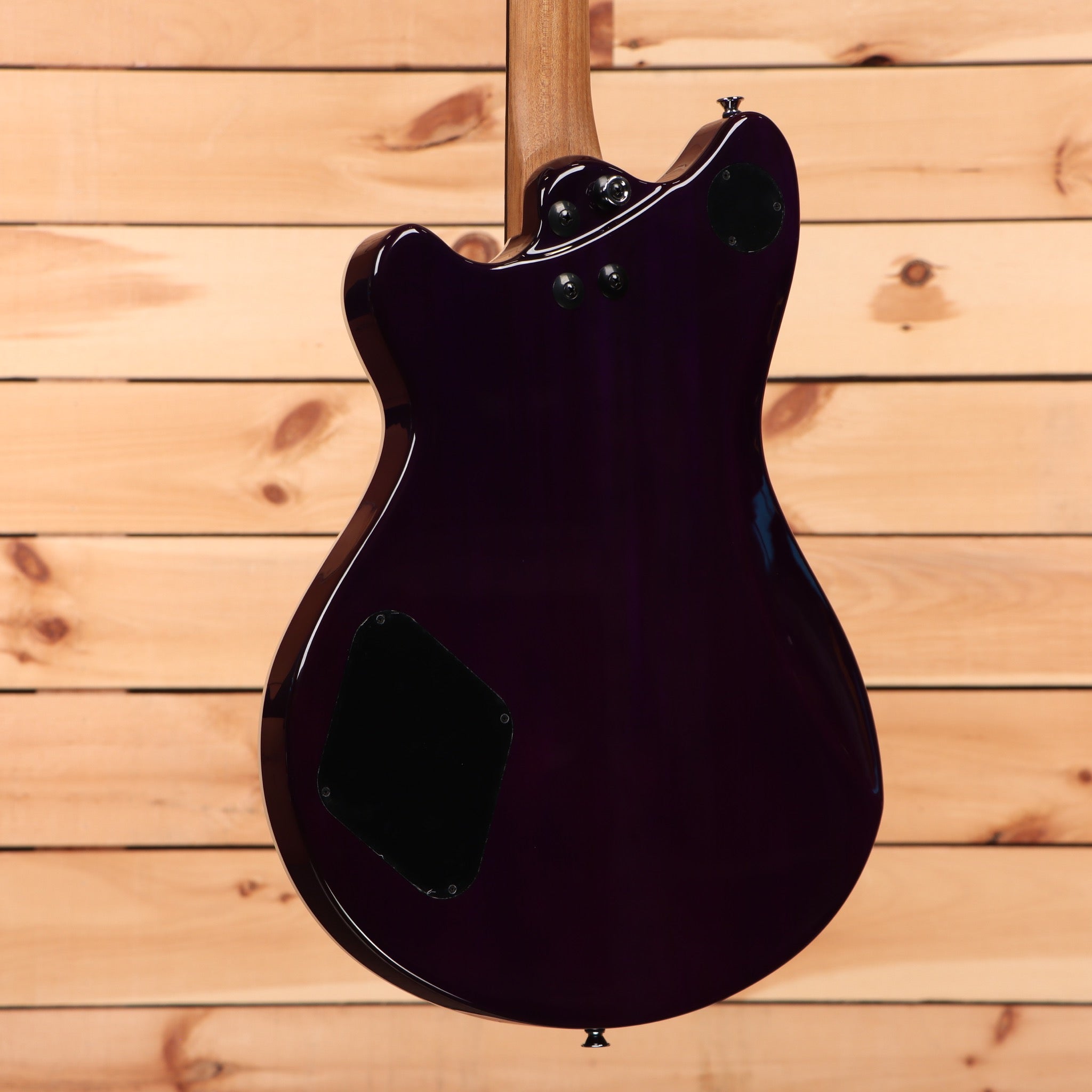 EVH SA126 Special semi-hollow electric guitar transparent purple with curved body and f-hole cutaway