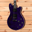 EVH SA126 Special semi-hollow electric guitar transparent purple with dual humbuckers and binding