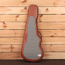 Powers Electric A-Type Hardtail electric guitar Liquid Metal Chrome Blue with houndstooth fabric interior case