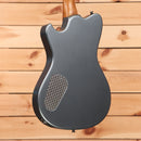Powers A-Type Hardtail electric guitar Liquid Metal Chrome Blue with textured pickguard