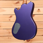 Powers Electric A-Type Viola Purple Metallic electric guitar with mesh soundhole cover