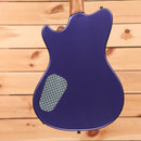 Powers Electric A-Type Viola purple metallic electric guitar with perforated pickguard