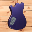 Powers Electric A-Type Viola Purple Metallic electric guitar with textured pickguard and curved body