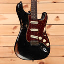 Fender Custom Shop Limited 1960 Roasted Alder Stratocaster heavy relic aged black electric guitar with tortoiseshell pickguard