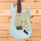 Fender Custom Shop Limited 1963 Stratocaster Journeyman Relic electric guitar Aged Sonic Blue with single-coil pickups