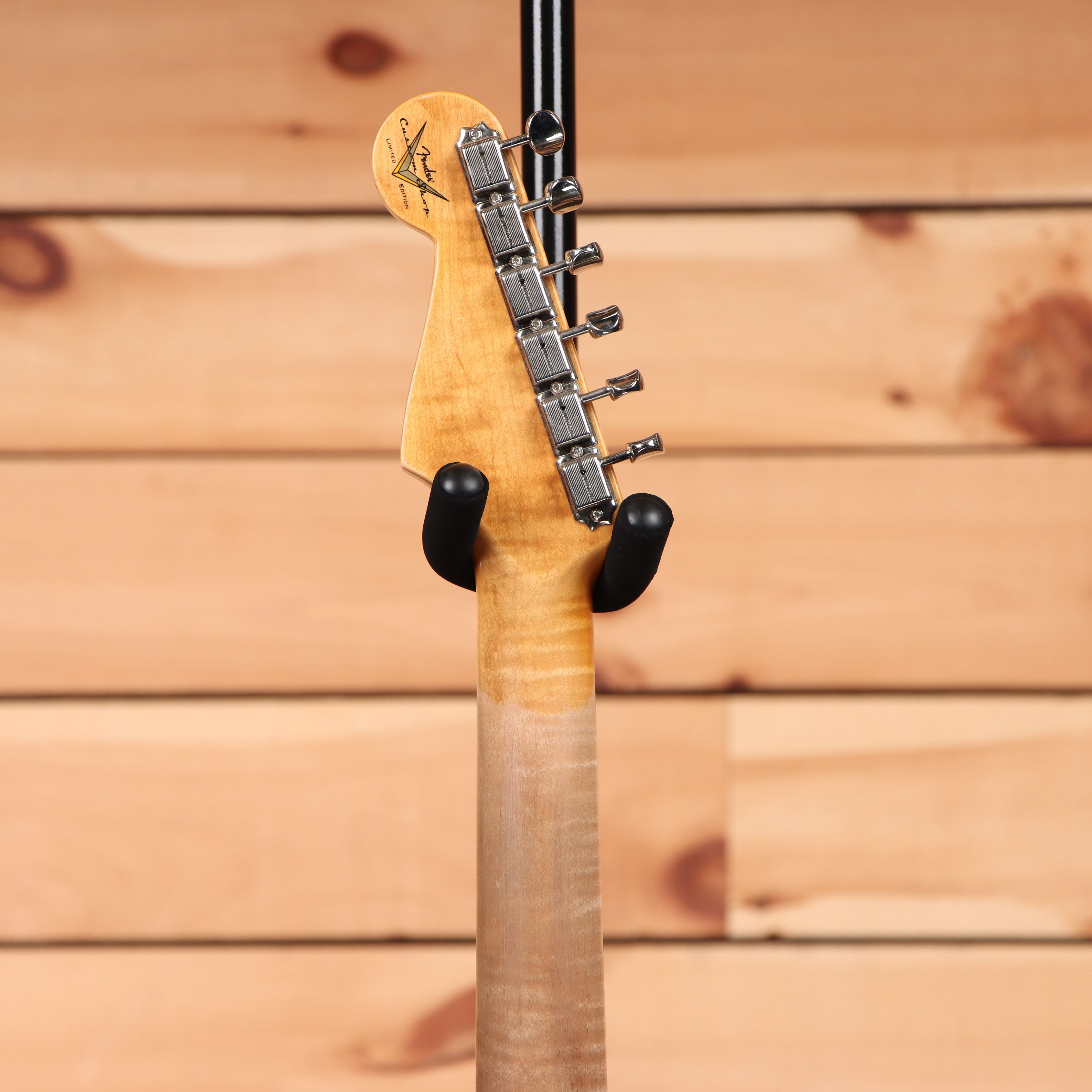 Fender Custom Shop Limited 1963 Stratocaster Journeyman Relic electric guitar Aged Sonic Blue with maple neck