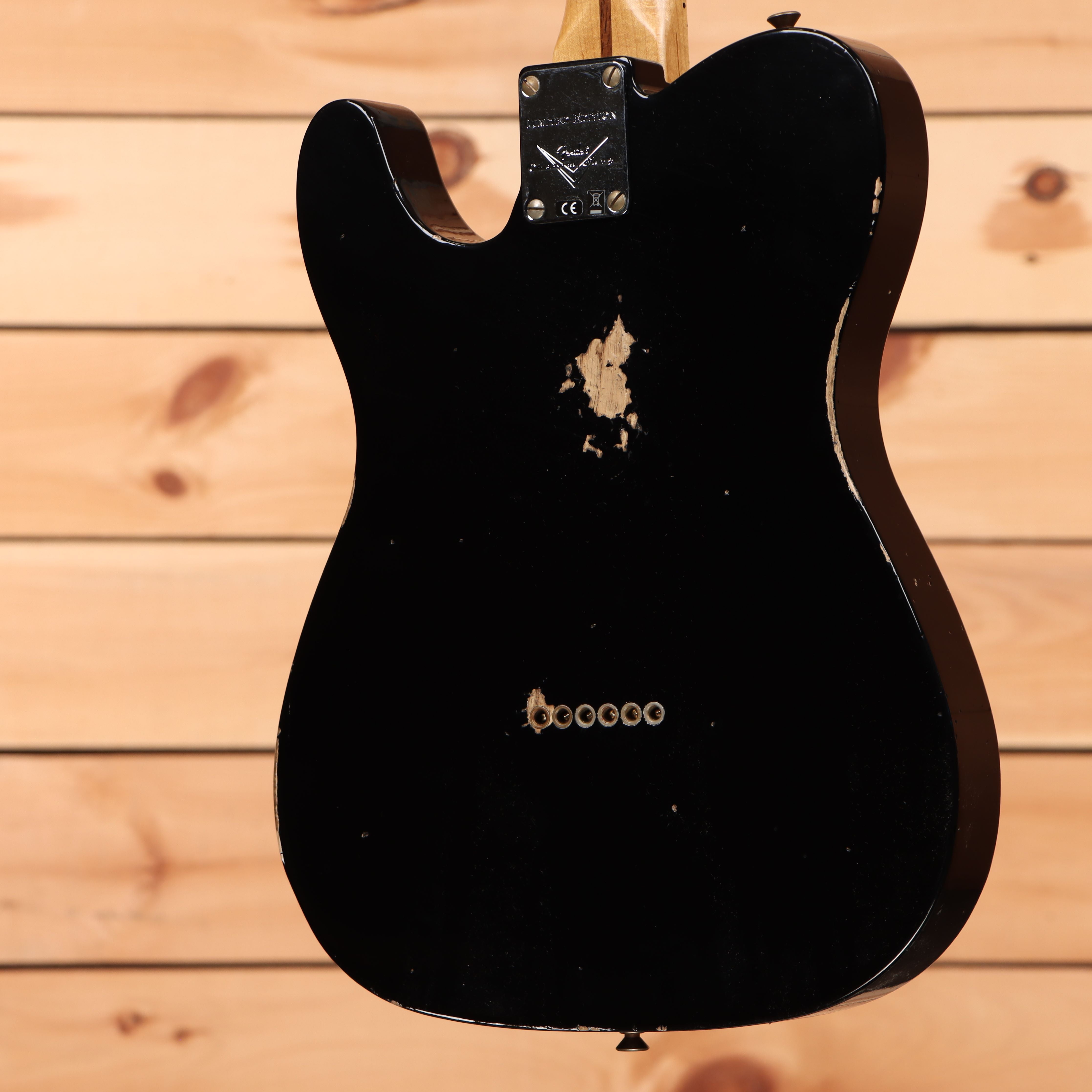 Fender Custom Shop Limited Reverse 1950s Telecaster electric guitar relic aged black with single-coil pickups