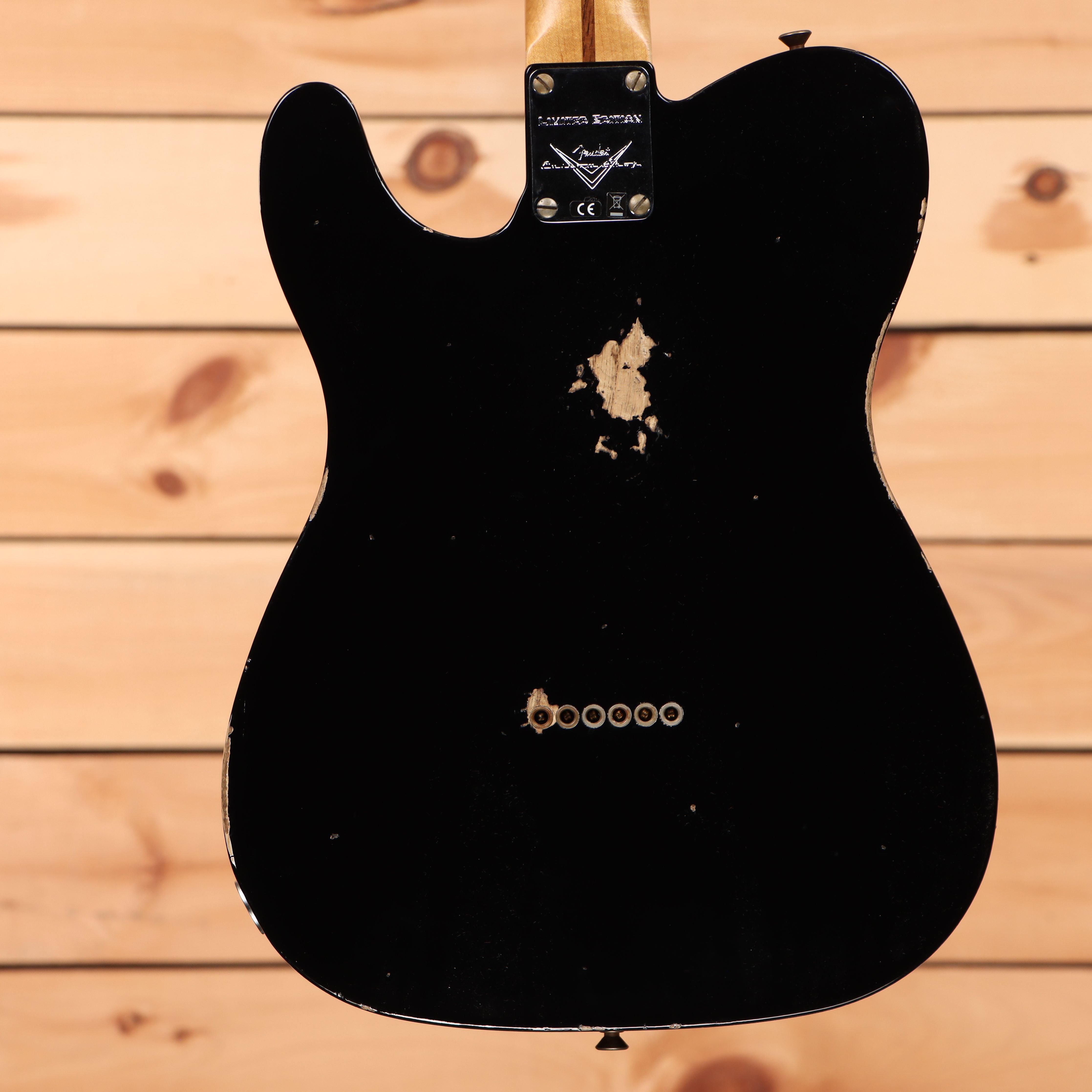 Fender Custom Shop Limited Reverse 1950s Telecaster relic electric guitar aged black with single-coil pickups