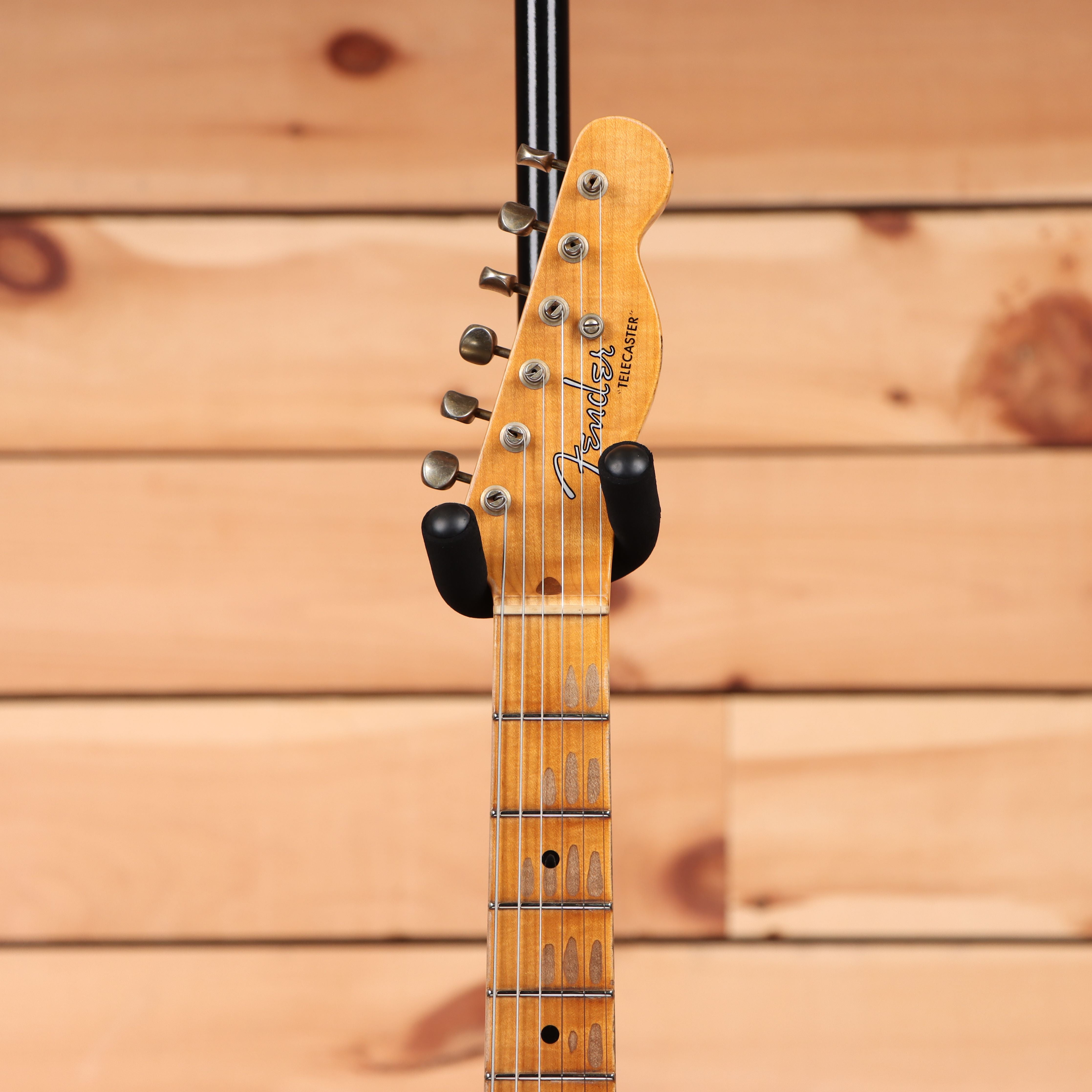 Fender Custom Shop Limited Reverse 1950s Telecaster relic electric guitar aged black with maple neck