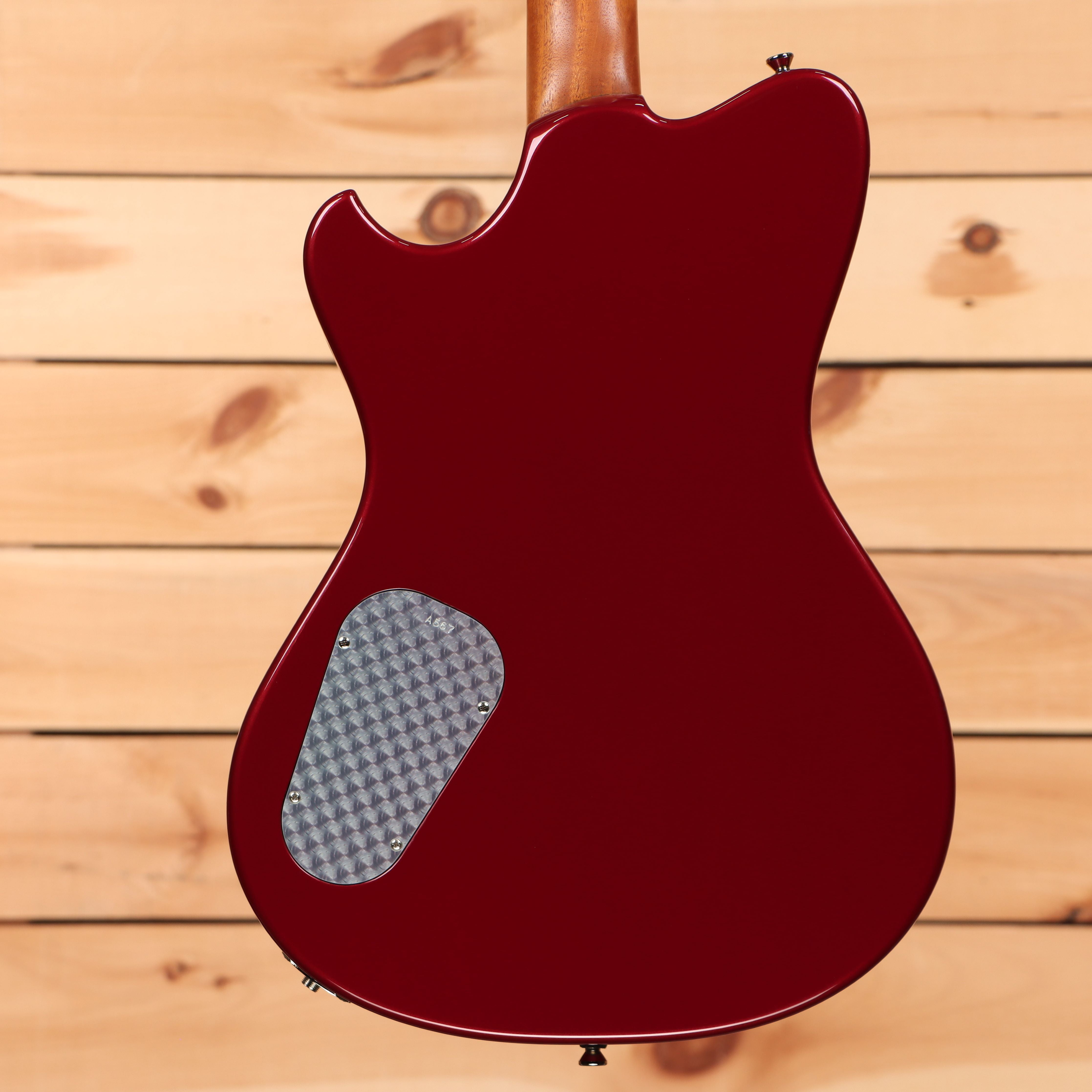 Powers A-Type Hardtail Cherry Bomb electric guitar with textured pickguard and single-cutaway body shape