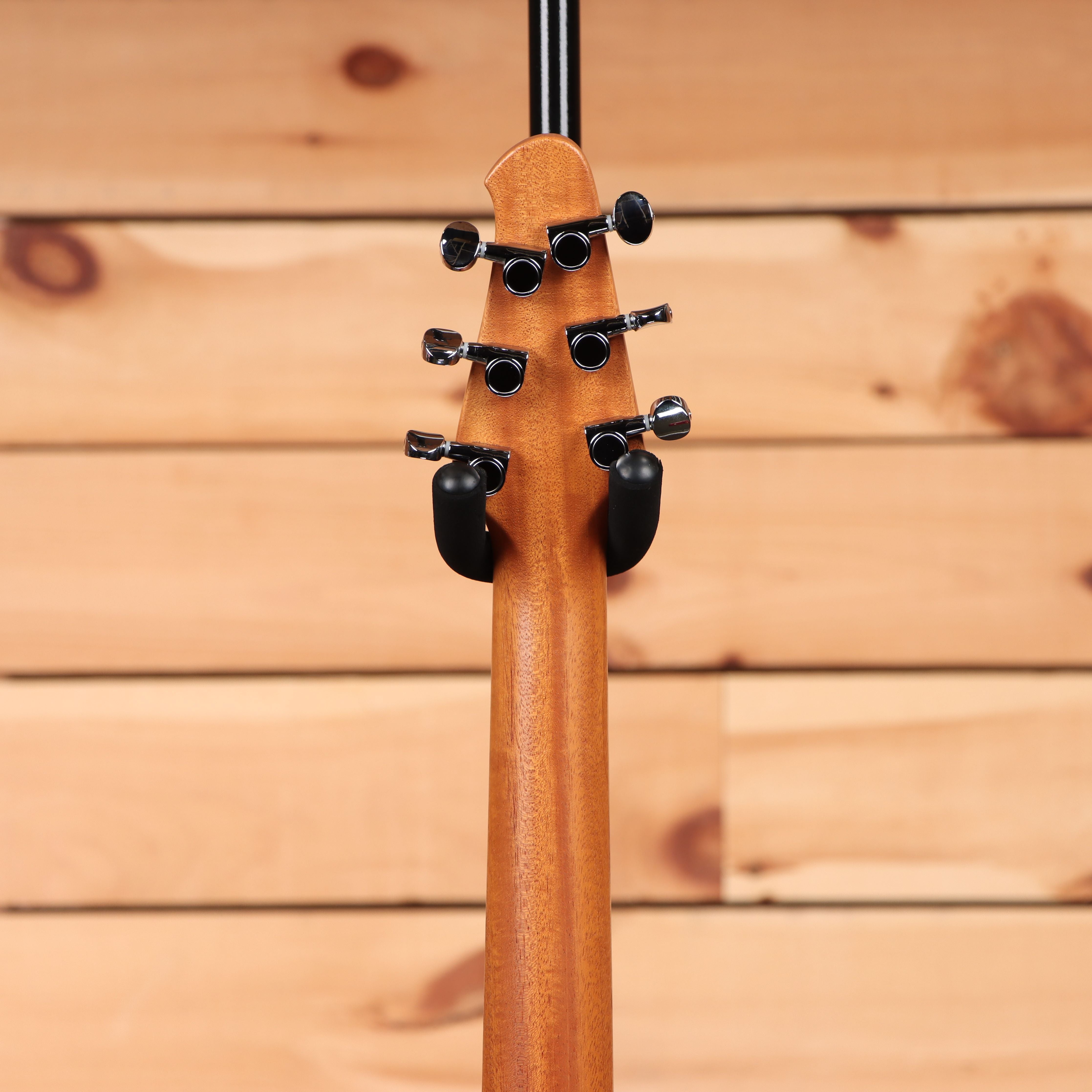 Powers Electric A-Type Hardtail electric guitar Cherry Bomb finish with black tuning machines and maple neck