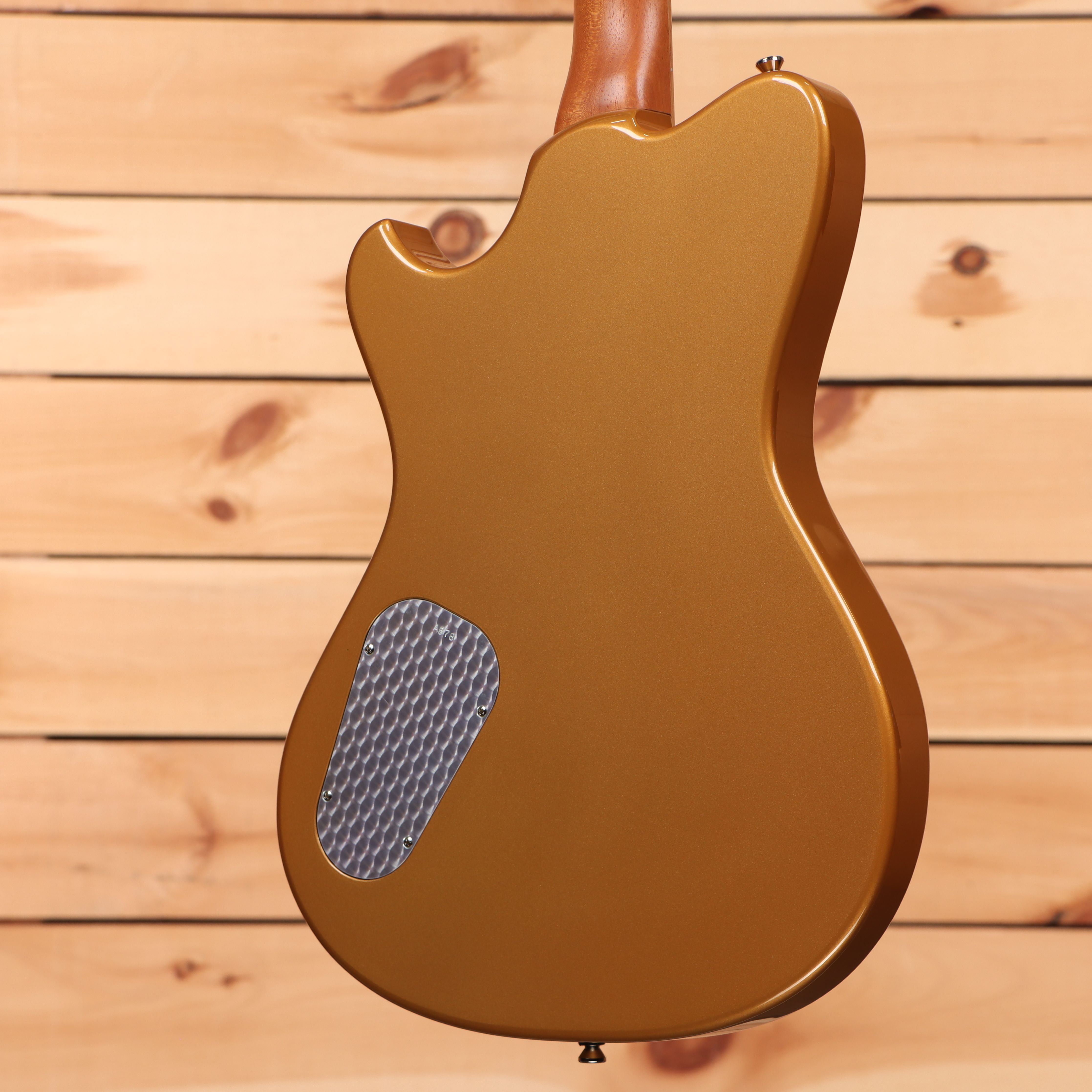 Powers A-Type electric guitar Golden Yellow Metallic finish with textured pickguard