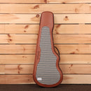 Powers Electric A-Type Golden Yellow Metallic electric guitar with houndstooth pattern case