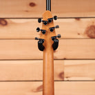 Powers Electric A-Type Golden Yellow Metallic bass guitar with black hardware and tuning machines
