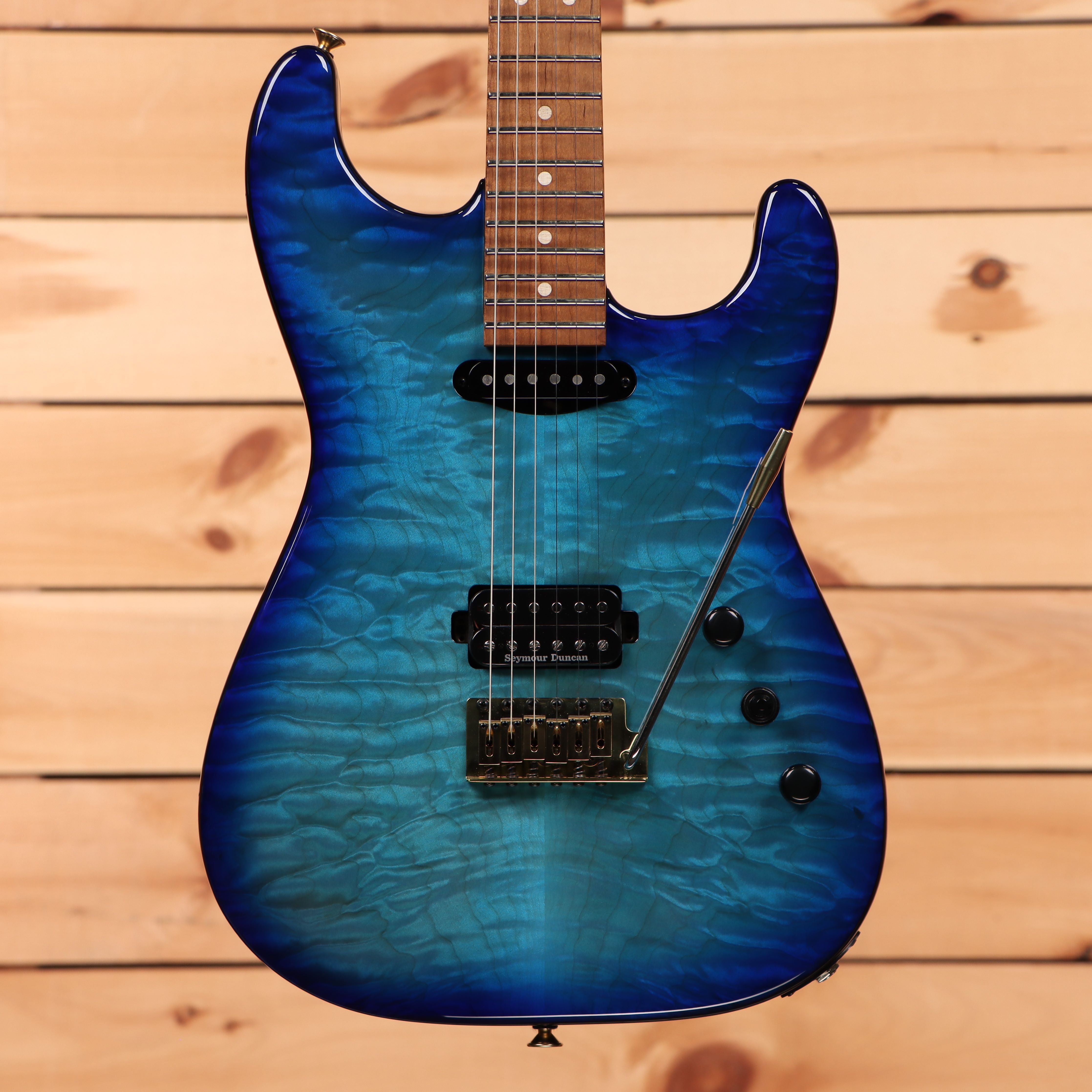Charvel USA Custom Shop San Dimas HS CT electric guitar Chlorine Burst with Duncan humbucker pickups
