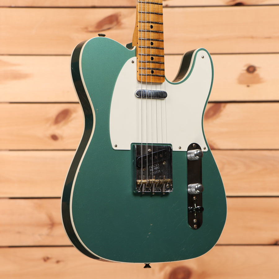 Fender Custom Shop Limited Reverse 1950s Telecaster Relic electric guitar Sherwood Green Metallic with single-coil pickup