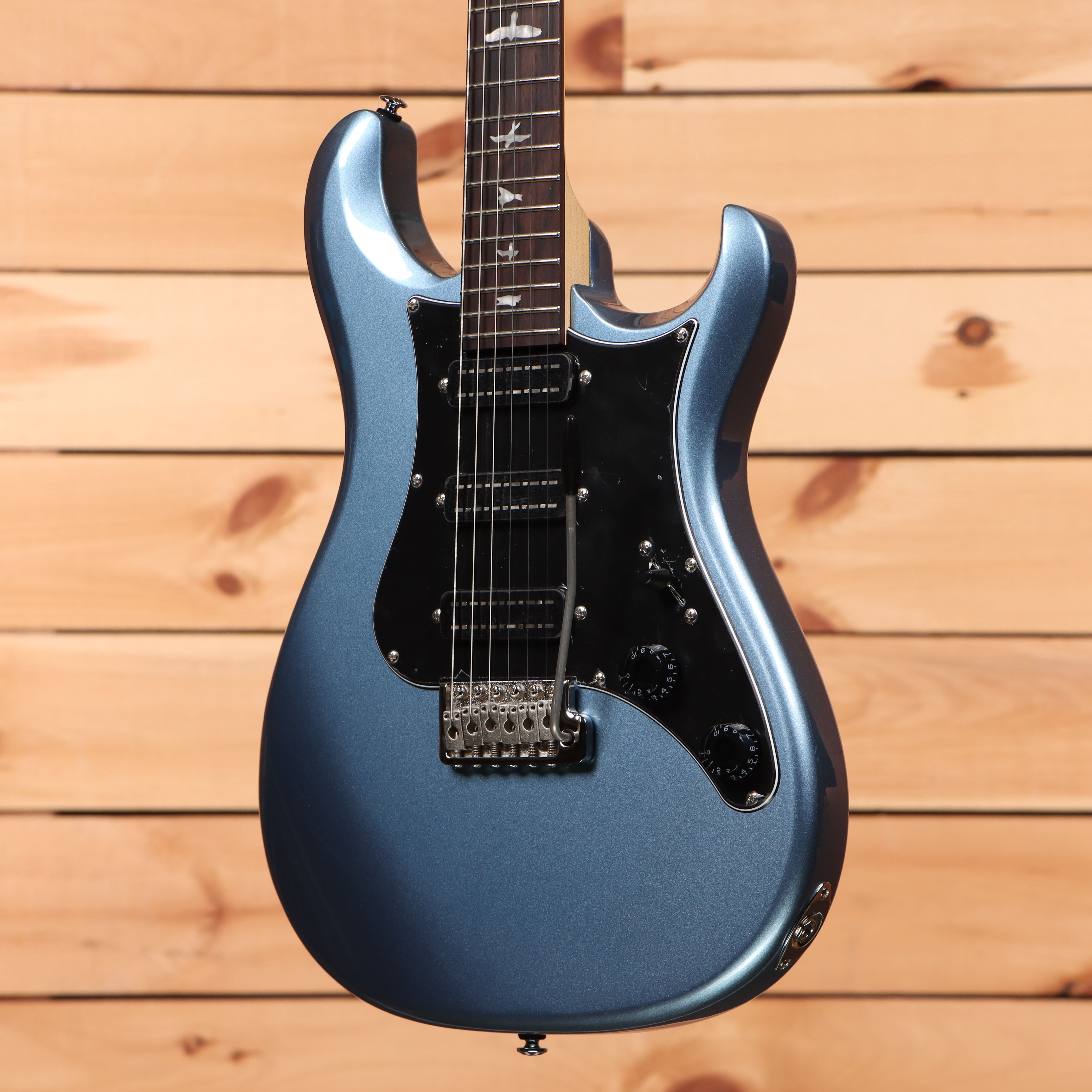 Paul Reed Smith SE NF3 ice-blue metallic electric guitar with rosewood fretboard and black pickguard