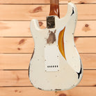 Fender Custom Shop Limited 1962 Stratocaster heavy relic electric guitar Olympic White over 3-Color Sunburst with single-coil pickups
