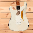 Fender Custom Shop Limited 1962 Stratocaster heavy relic electric guitar Olympic White with aged single-coil pickups