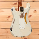 Fender Custom Shop Limited 1962 Stratocaster heavy relic electric guitar Olympic White with aged wear and single-coil pickups