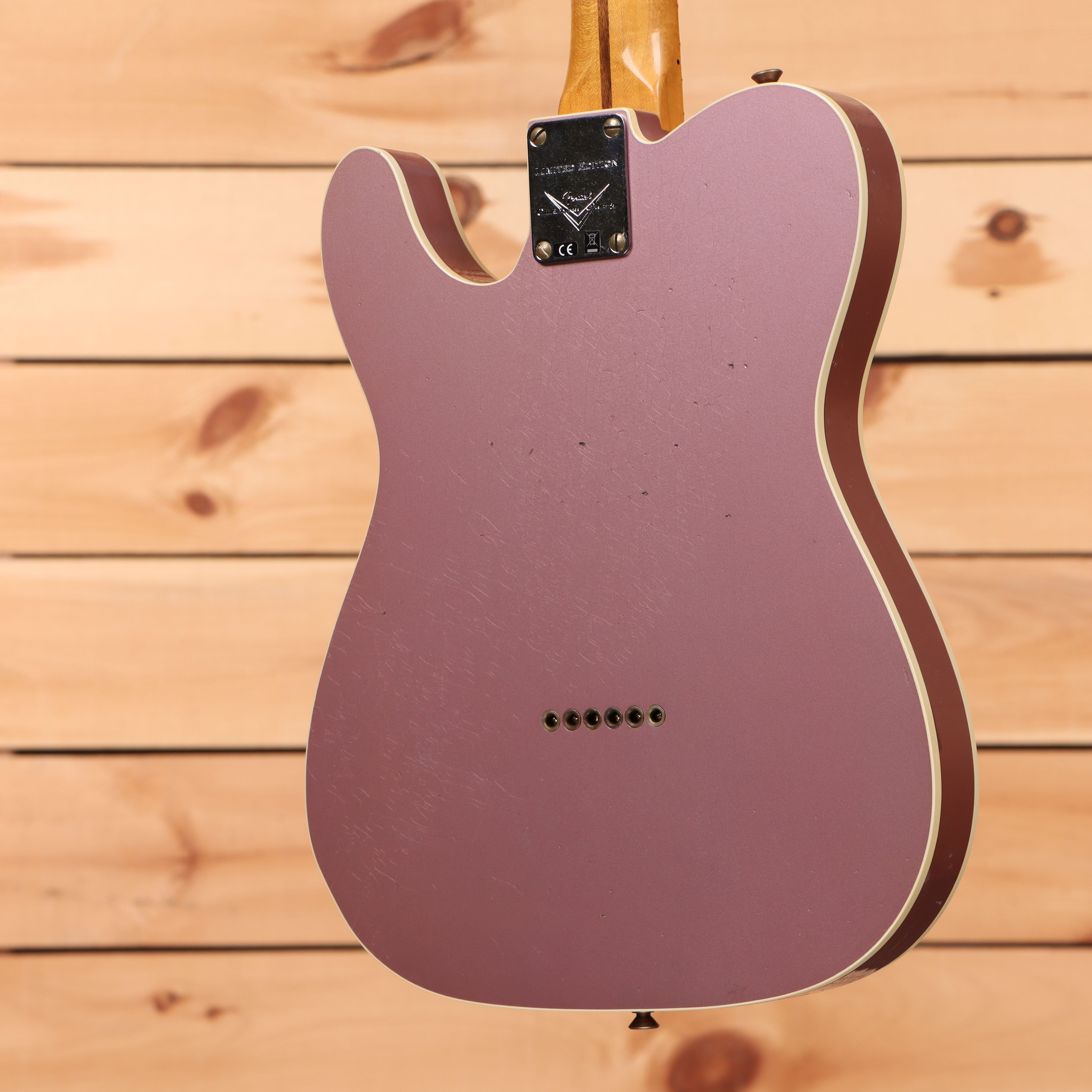 Fender Custom Shop Limited Reverse 1950s Telecaster Custom electric guitar Faded Aged Burgundy Mist Metallic with single-coil pickups