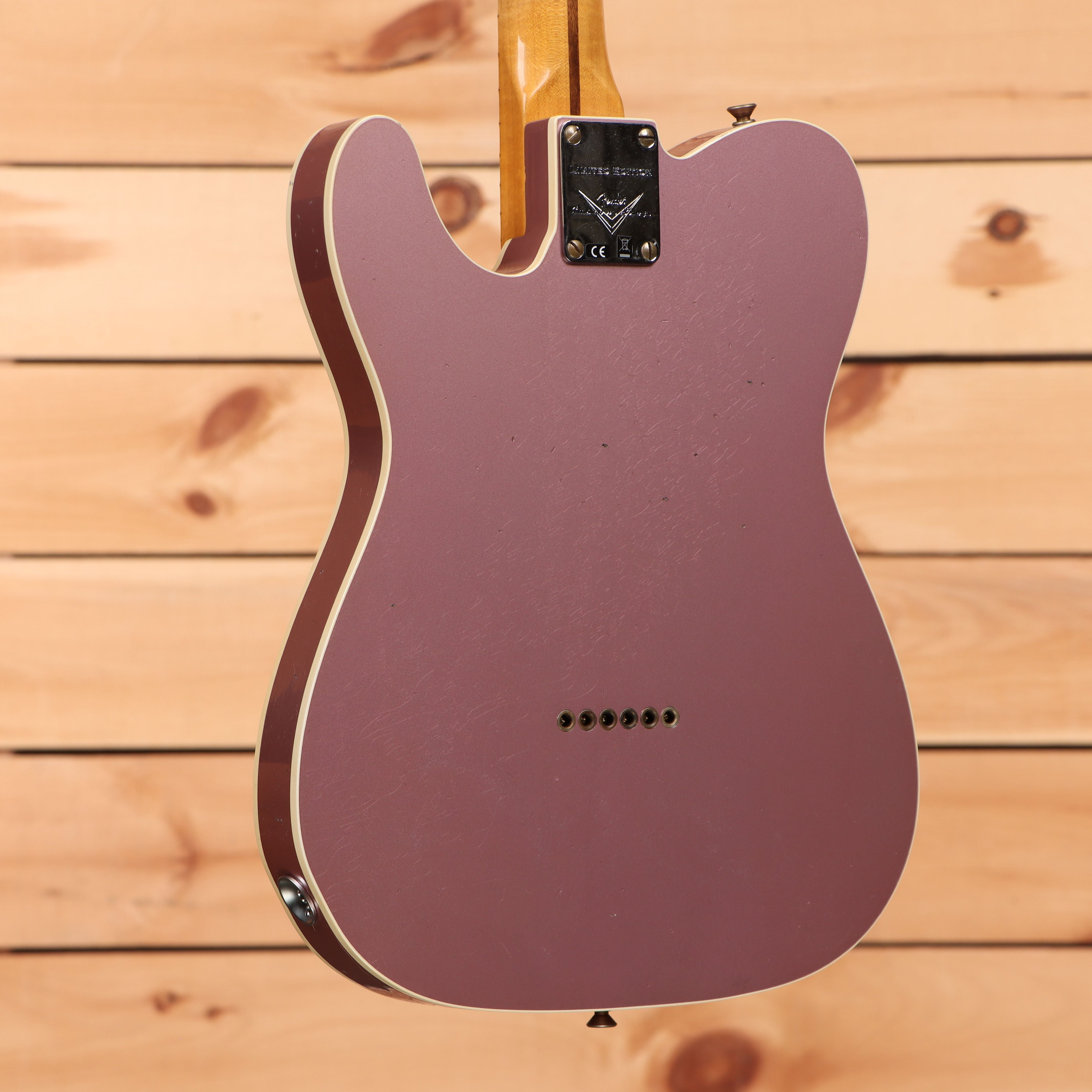 Fender Custom Shop Limited Reverse 1950s Telecaster Custom electric guitar Faded Aged Burgundy Mist Metallic with single-coil pickups