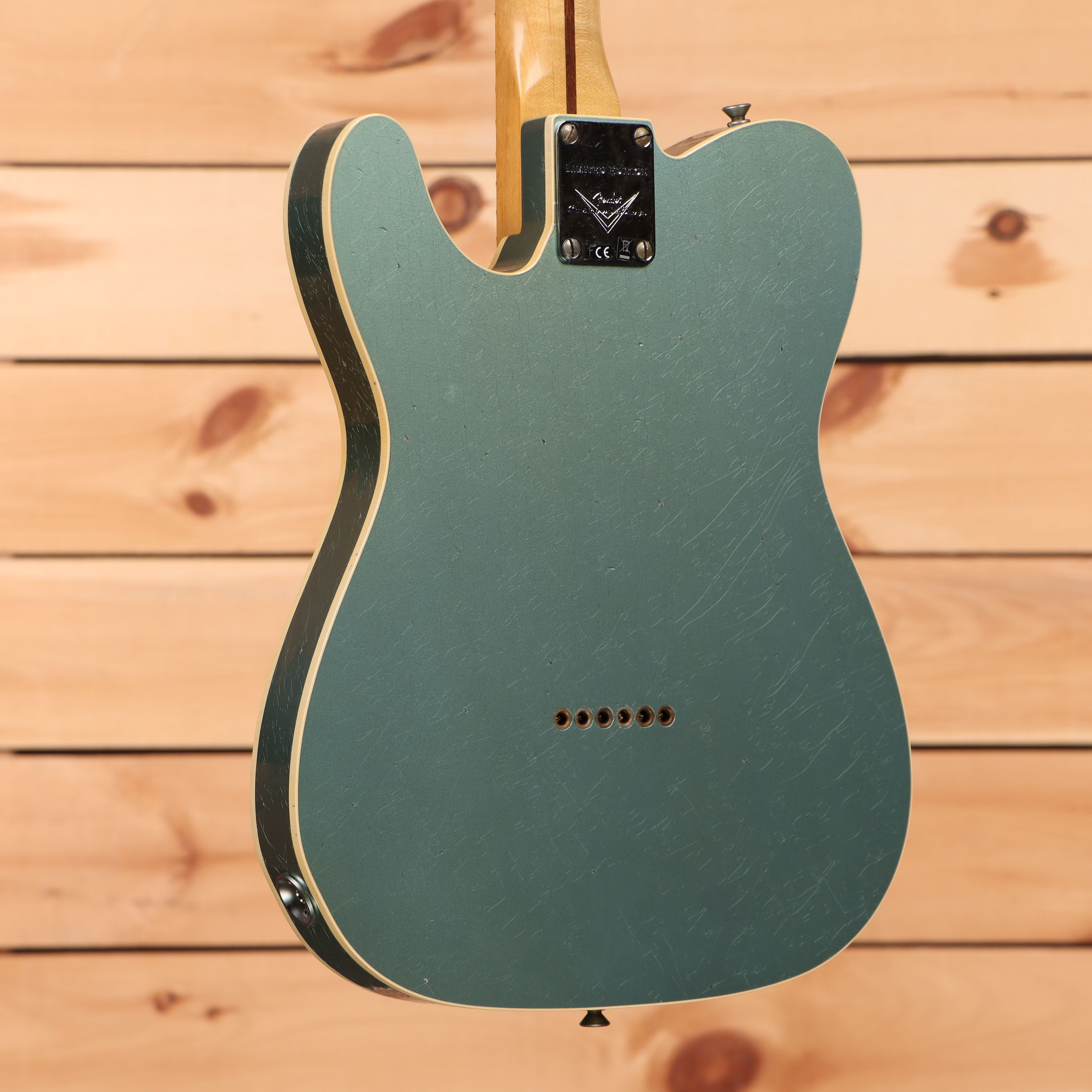 Fender Custom Shop Limited Reverse 1950s Telecaster Custom electric guitar Faded Aged Teal Green Metallic with single-coil pickups