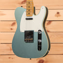 Fender Custom Shop Limited Reverse 1950s Telecaster electric guitar Faded Aged Teal Green Metallic with maple neck and single-coil pickups