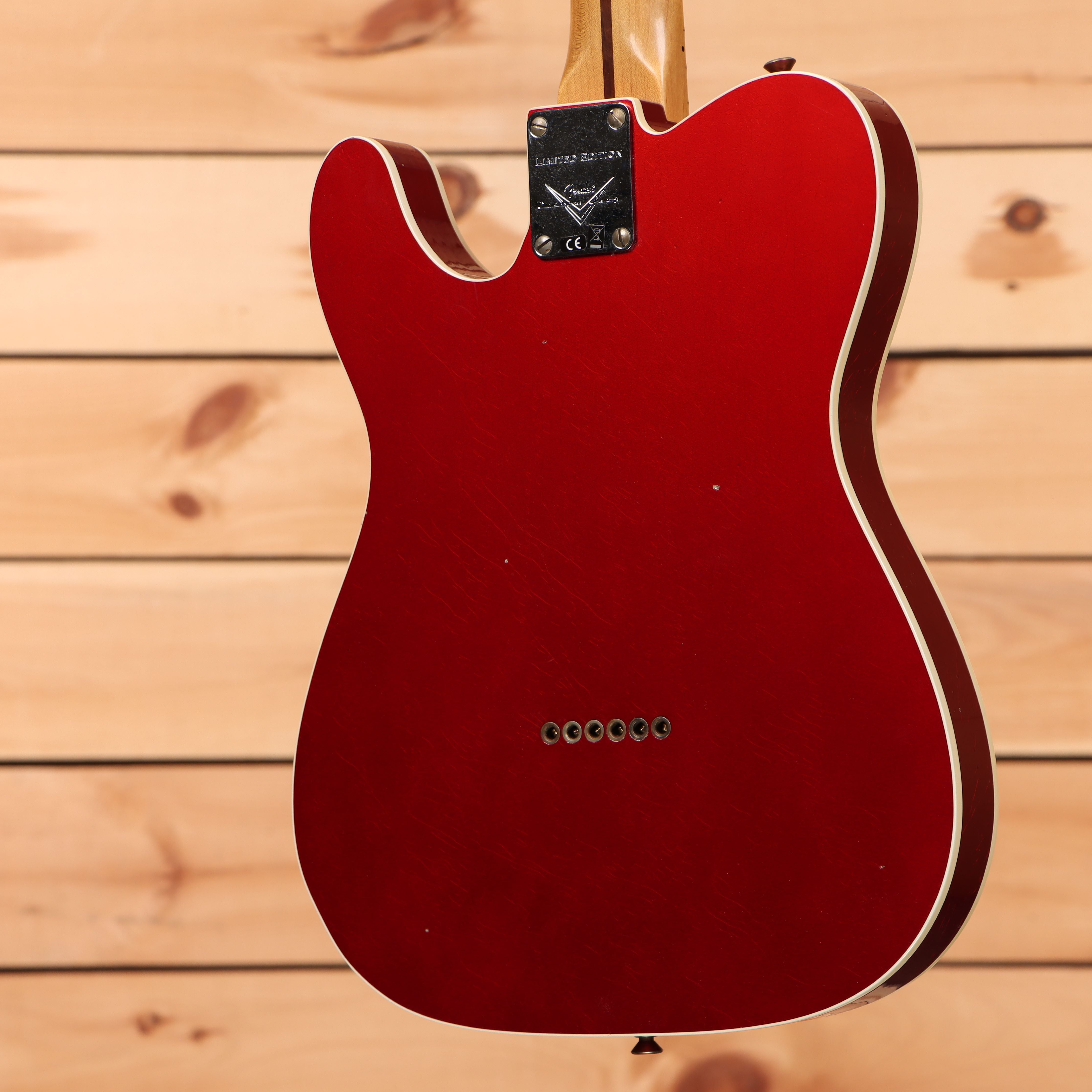 Fender Custom Shop Limited Reverse 1950s Telecaster Custom electric guitar Faded Aged Candy Apple Red with cream binding