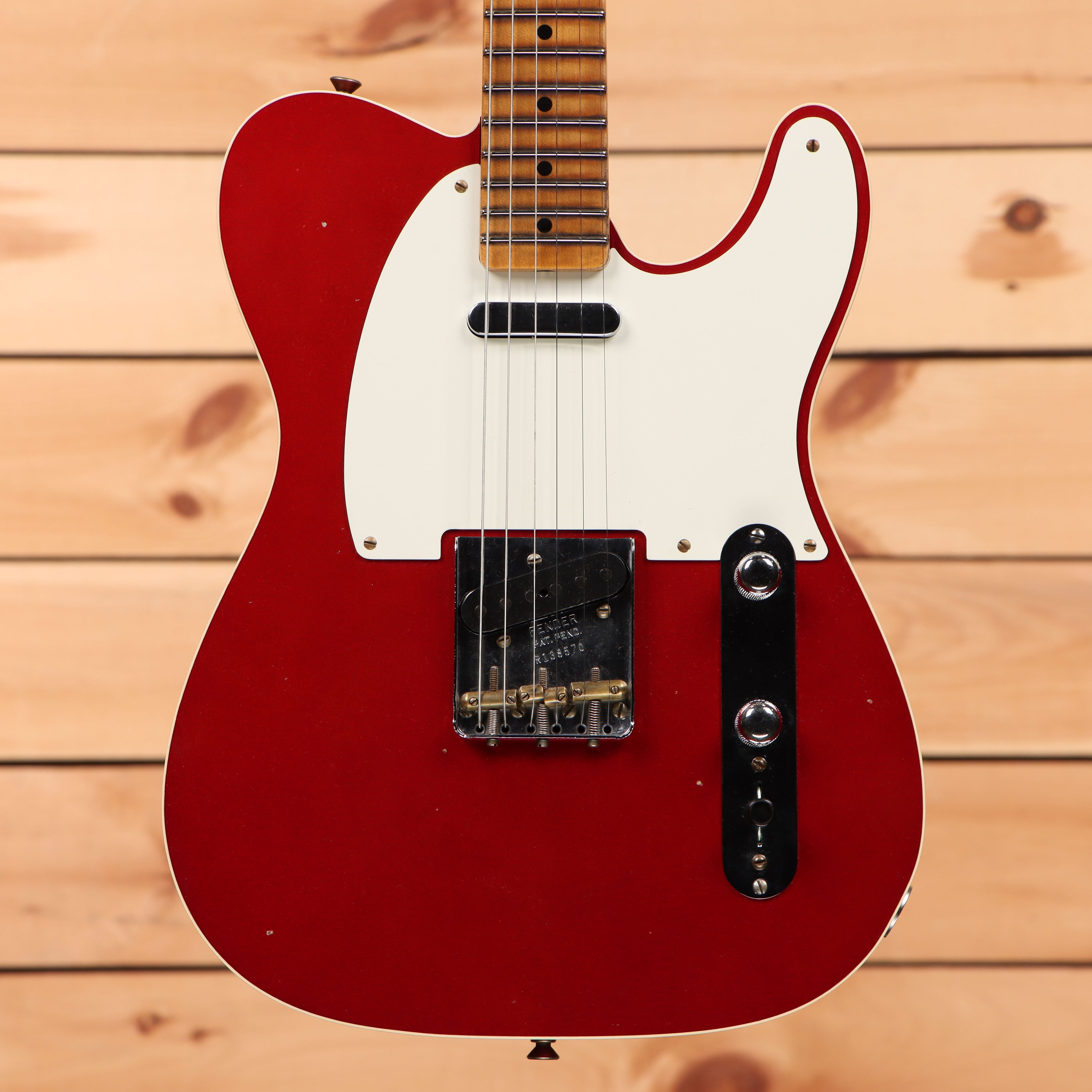 Fender Custom Shop Limited Reverse 1950s Telecaster electric guitar Candy Apple Red relic finish with single-coil pickup