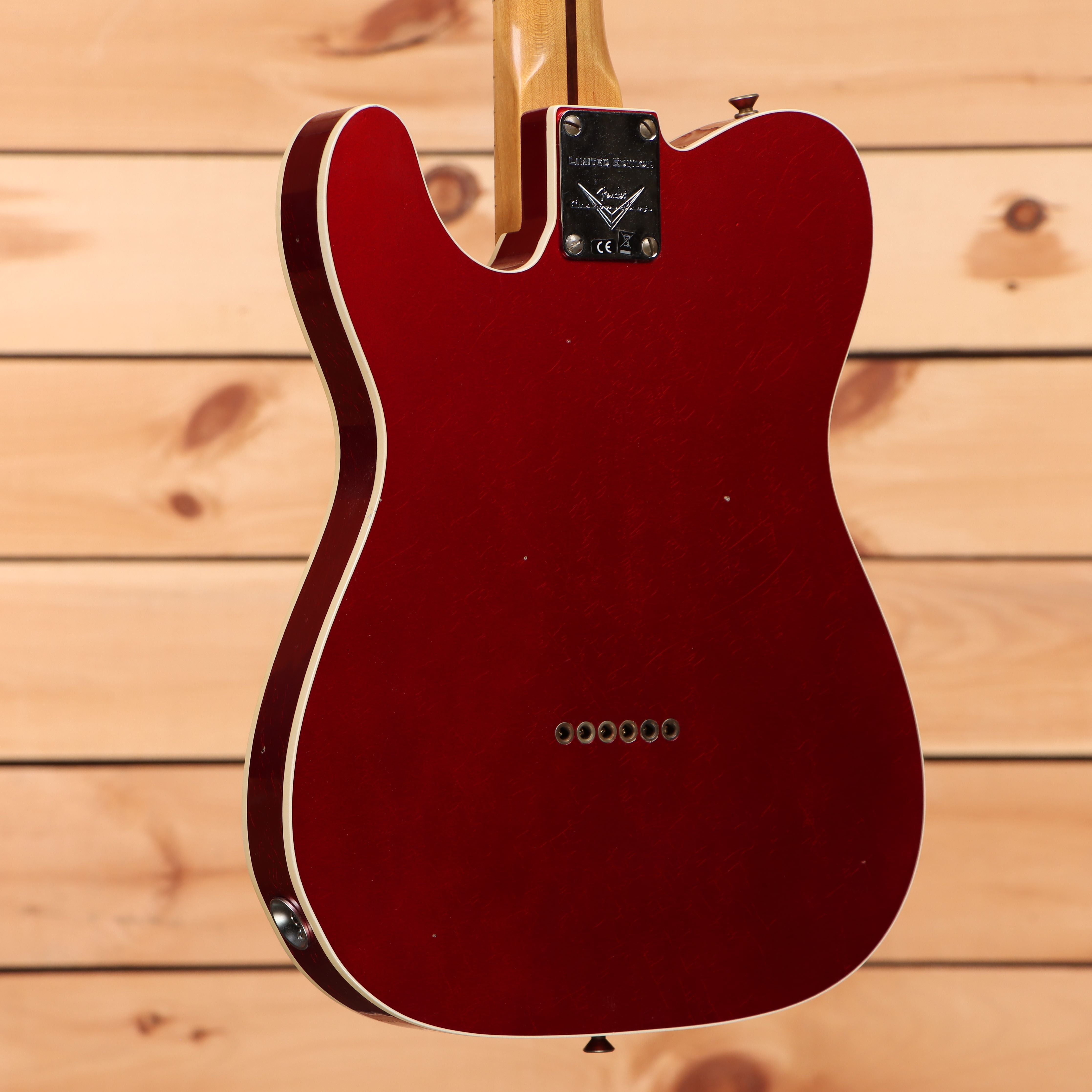 Fender Custom Shop Limited Reverse 1950s Telecaster Custom electric guitar Faded Aged Candy Apple Red with white binding