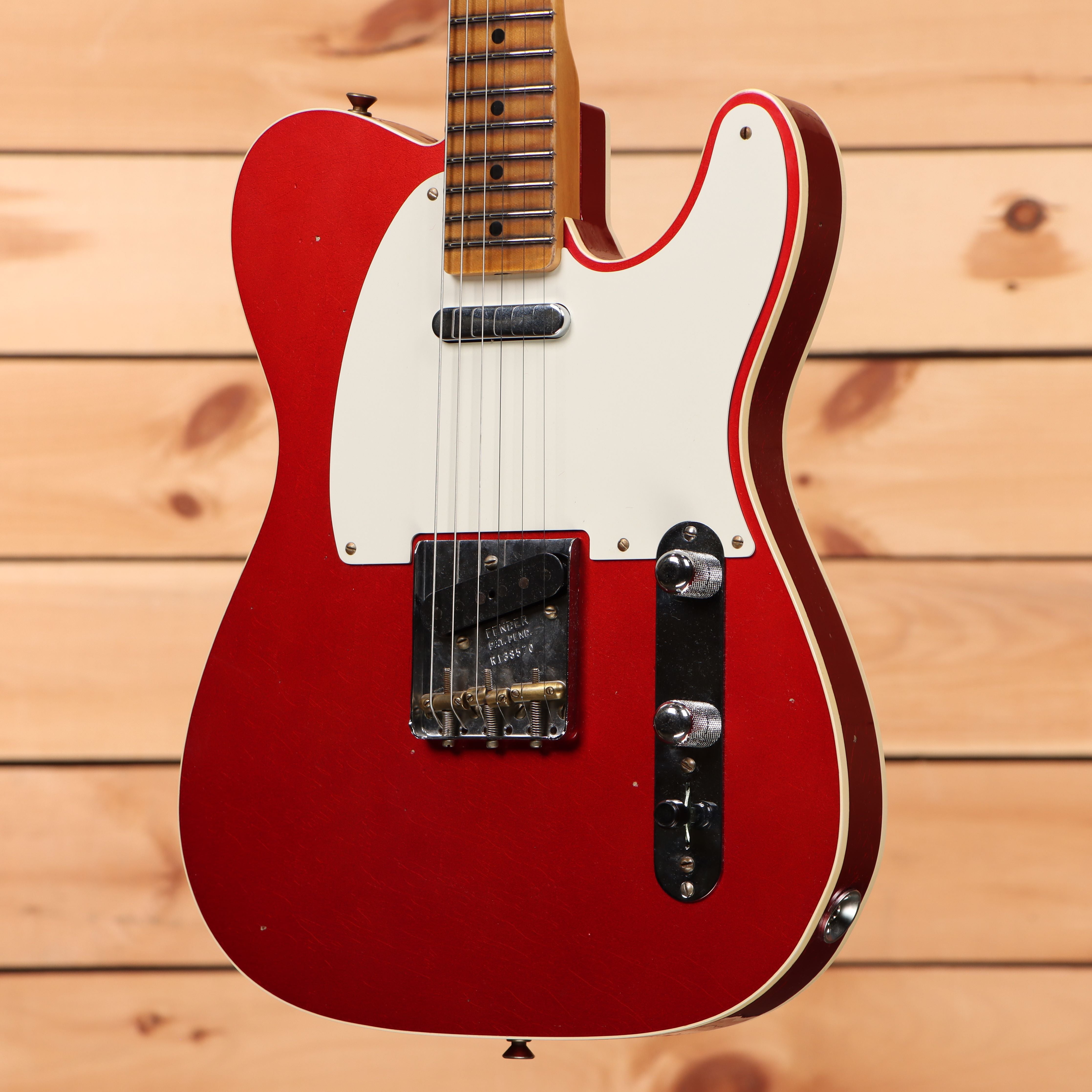 Fender Custom Shop Limited Reverse 1950s Telecaster electric guitar Candy Apple Red with maple neck and single-coil pickup