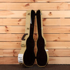 Boucher HG54 pre-owned classical guitar natural finish with black interior case view