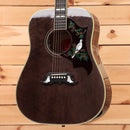 Gibson Dove Original dreadnought acoustic guitar Trans Ebony with inlaid bird and floral abalone pickguard