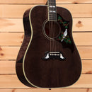 Gibson Dove Original M2M dreadnought acoustic guitar Trans Ebony with bird inlay and abalone binding