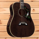 Gibson Dove Original M2M dreadnought acoustic guitar Trans Ebony with bird inlay and abalone binding