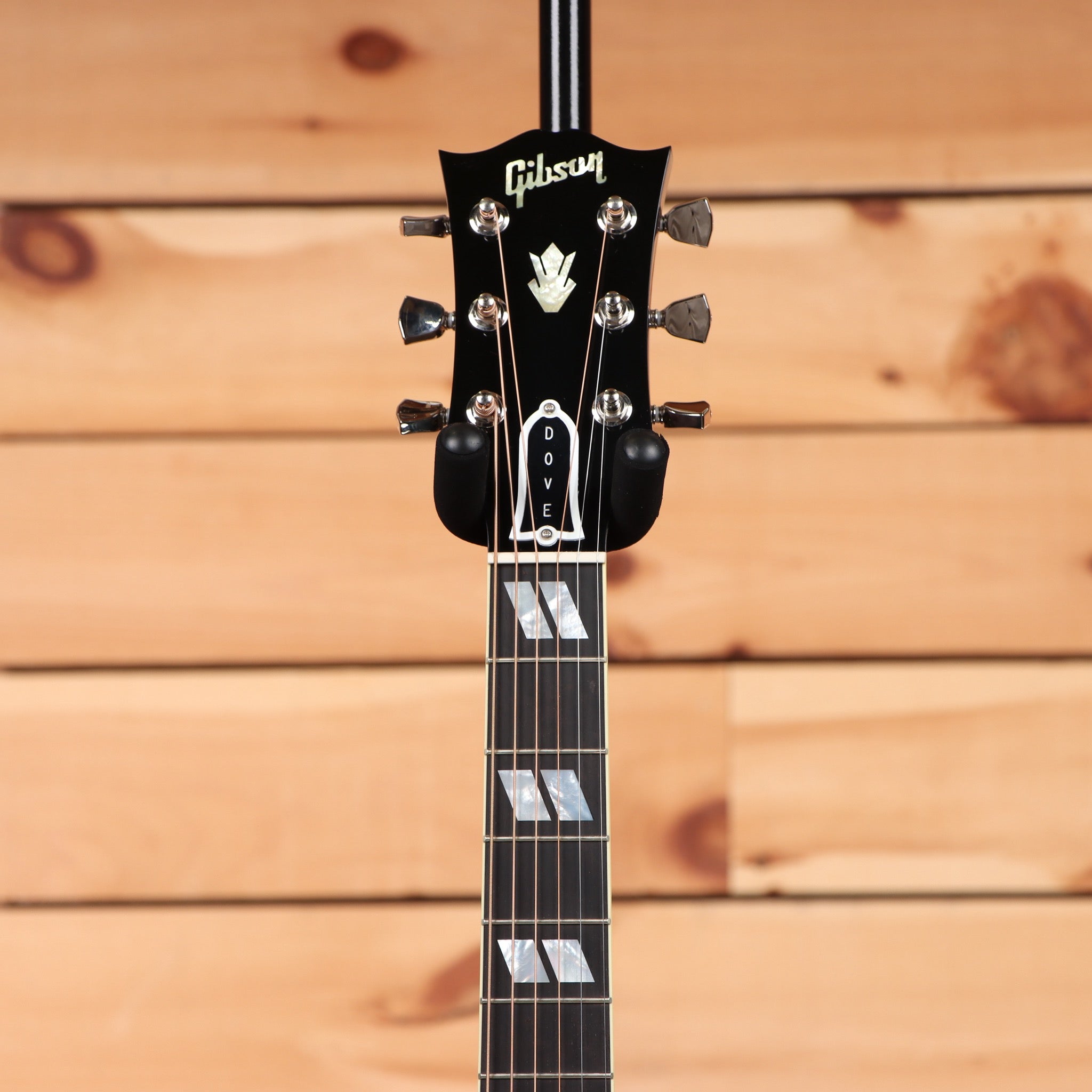 Gibson Dove Original M2M acoustic guitar Trans Ebony with dove inlays and chrome tuners