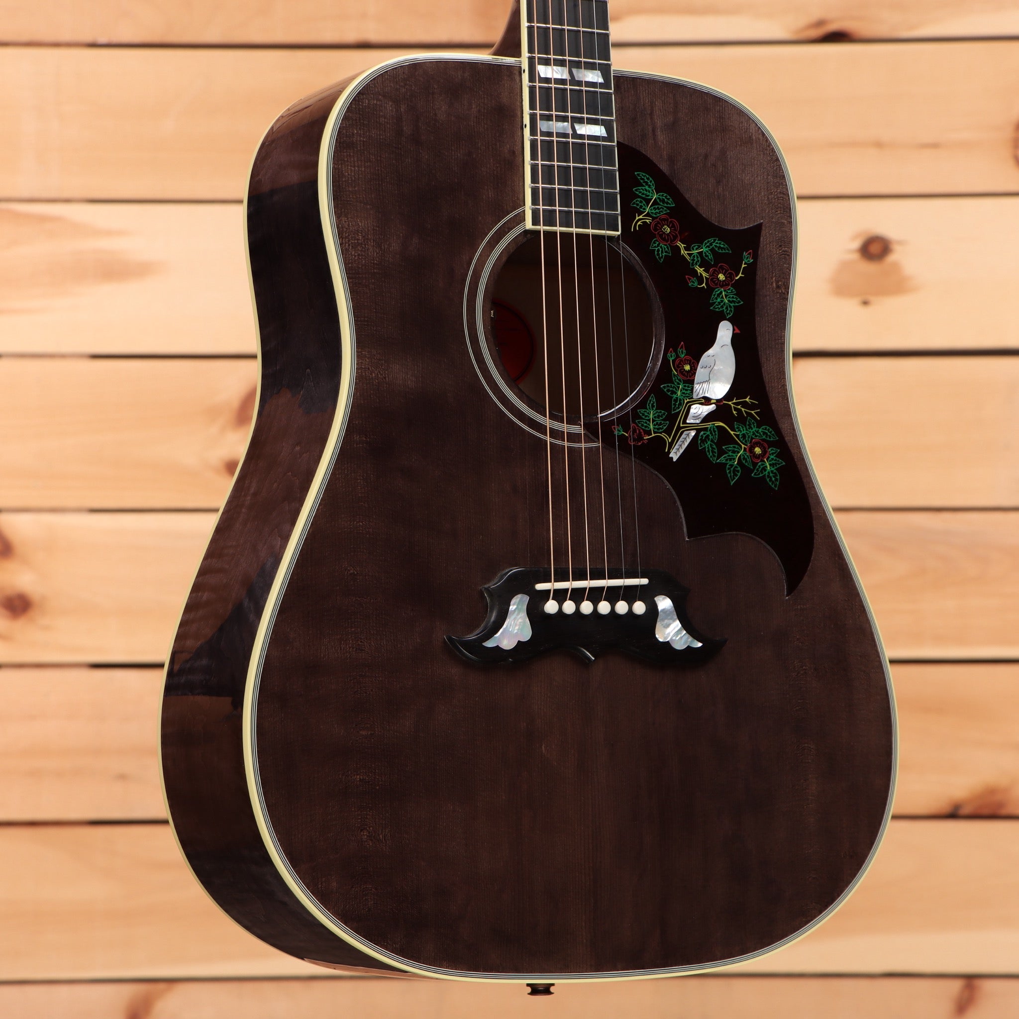 Gibson Dove Original dreadnought acoustic guitar Trans Ebony with hummingbird pickguard inlay