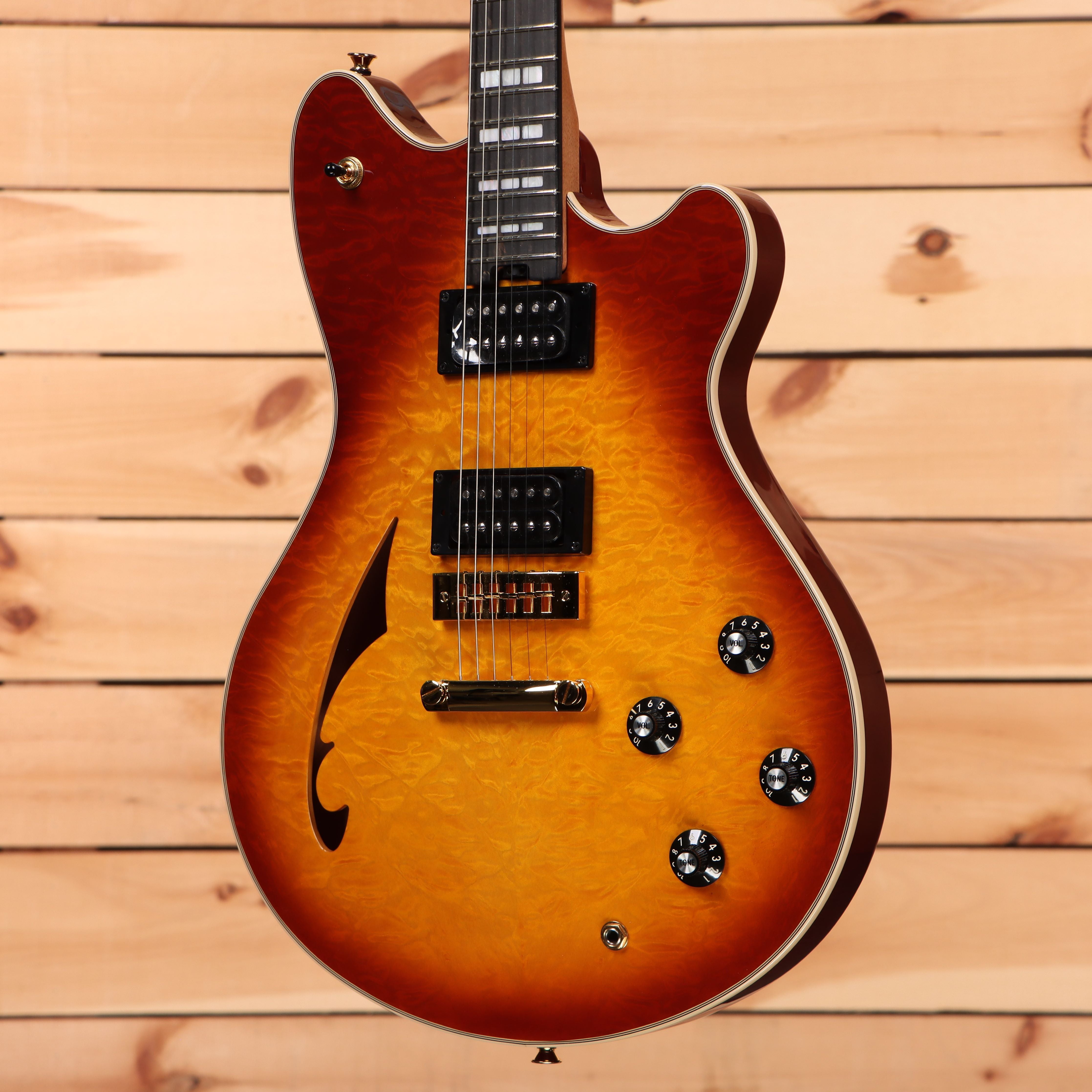 EVH SA126 Special semi-hollow body electric guitar tobacco burst with dual humbuckers